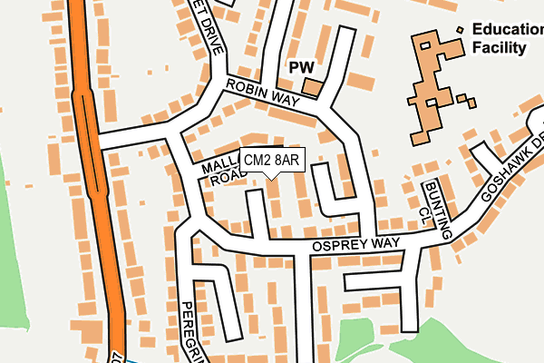 CM2 8AR map - OS OpenMap – Local (Ordnance Survey)