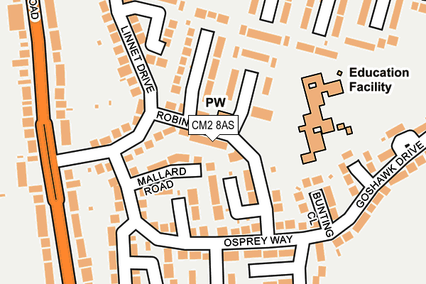 CM2 8AS map - OS OpenMap – Local (Ordnance Survey)