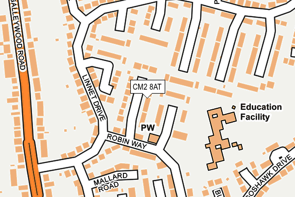 CM2 8AT map - OS OpenMap – Local (Ordnance Survey)
