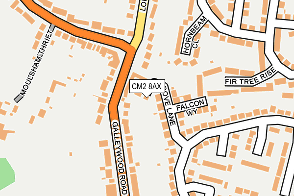 CM2 8AX map - OS OpenMap – Local (Ordnance Survey)