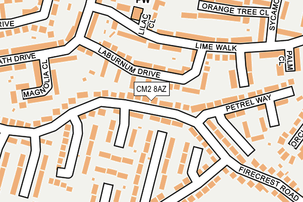 CM2 8AZ map - OS OpenMap – Local (Ordnance Survey)