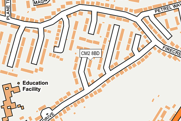 CM2 8BD map - OS OpenMap – Local (Ordnance Survey)