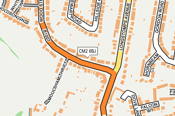 CM2 8BJ map - OS OpenMap – Local (Ordnance Survey)