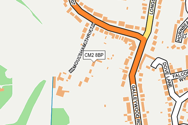 CM2 8BP map - OS OpenMap – Local (Ordnance Survey)