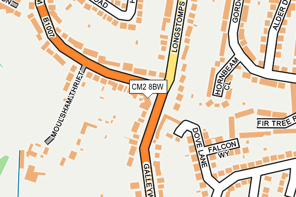 CM2 8BW map - OS OpenMap – Local (Ordnance Survey)