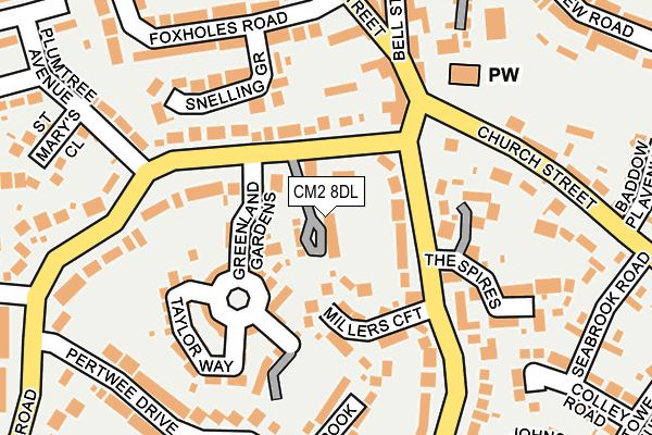CM2 8DL map - OS OpenMap – Local (Ordnance Survey)