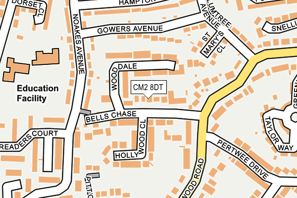 CM2 8DT map - OS OpenMap – Local (Ordnance Survey)