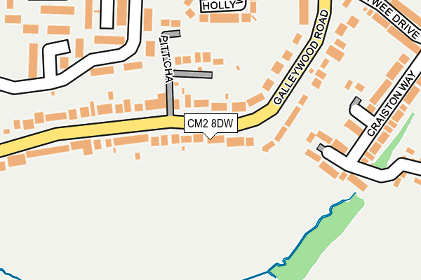 CM2 8DW map - OS OpenMap – Local (Ordnance Survey)