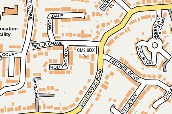 CM2 8DX map - OS OpenMap – Local (Ordnance Survey)