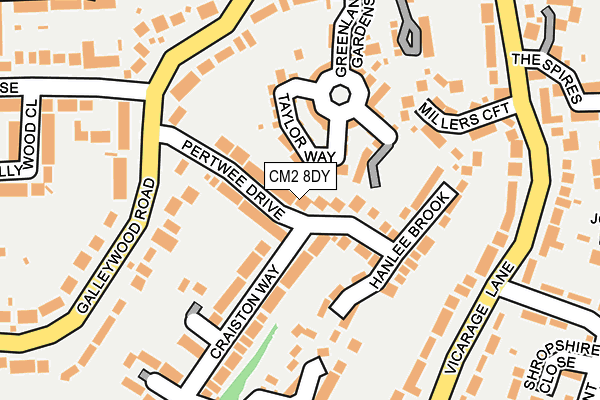 CM2 8DY map - OS OpenMap – Local (Ordnance Survey)