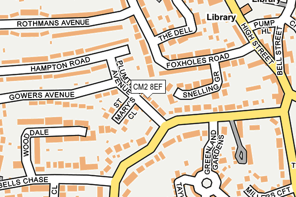 CM2 8EF map - OS OpenMap – Local (Ordnance Survey)