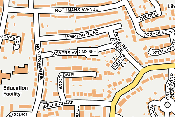 CM2 8EH map - OS OpenMap – Local (Ordnance Survey)