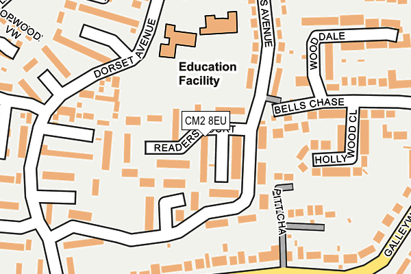CM2 8EU map - OS OpenMap – Local (Ordnance Survey)