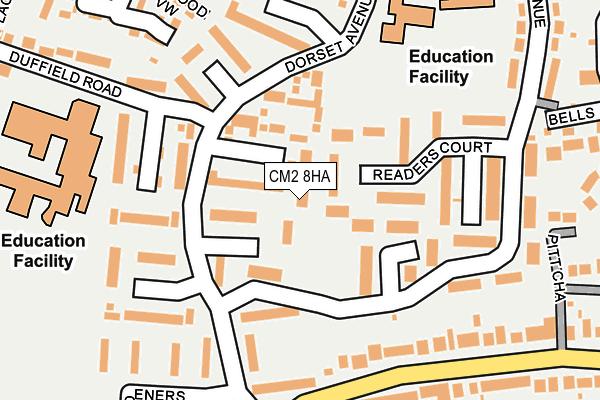 CM2 8HA map - OS OpenMap – Local (Ordnance Survey)