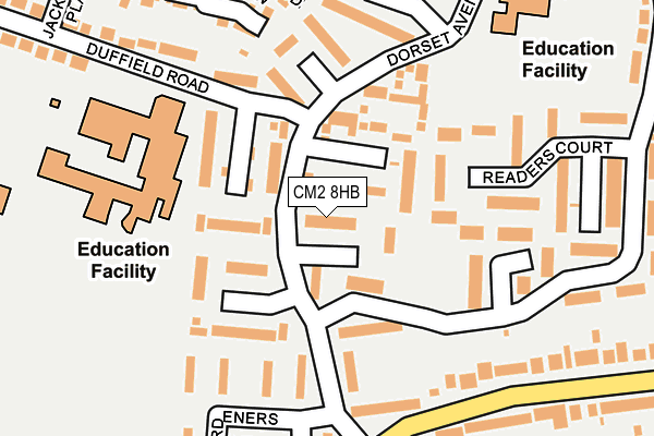 CM2 8HB map - OS OpenMap – Local (Ordnance Survey)