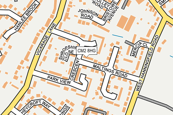 CM2 8HG map - OS OpenMap – Local (Ordnance Survey)