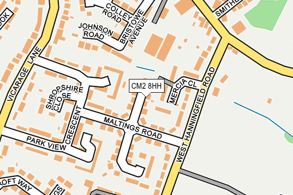 CM2 8HH map - OS OpenMap – Local (Ordnance Survey)