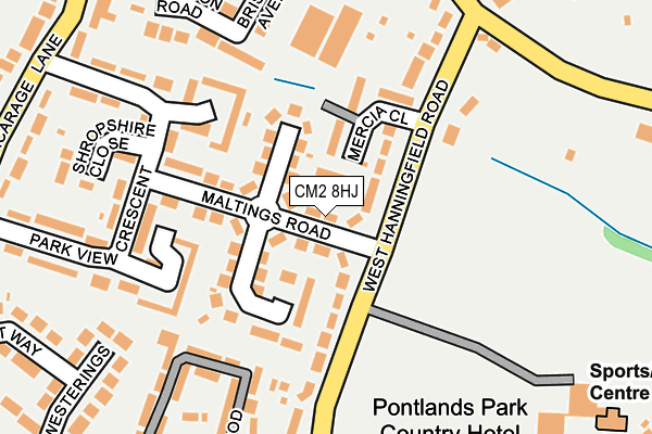 CM2 8HJ map - OS OpenMap – Local (Ordnance Survey)