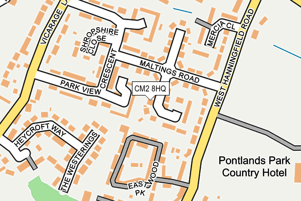 CM2 8HQ map - OS OpenMap – Local (Ordnance Survey)