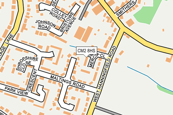 CM2 8HS map - OS OpenMap – Local (Ordnance Survey)