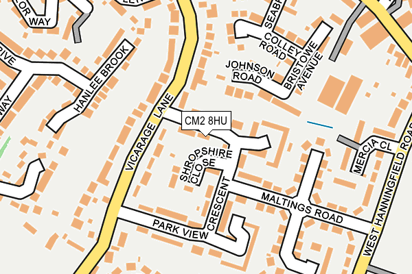 CM2 8HU map - OS OpenMap – Local (Ordnance Survey)