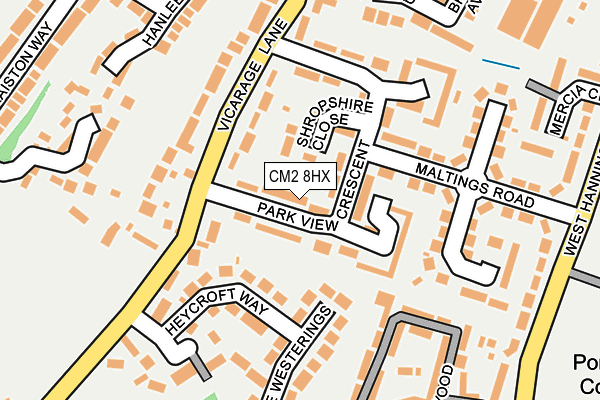 CM2 8HX map - OS OpenMap – Local (Ordnance Survey)