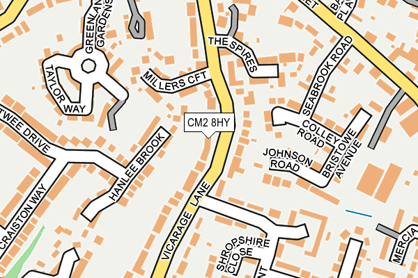 CM2 8HY map - OS OpenMap – Local (Ordnance Survey)