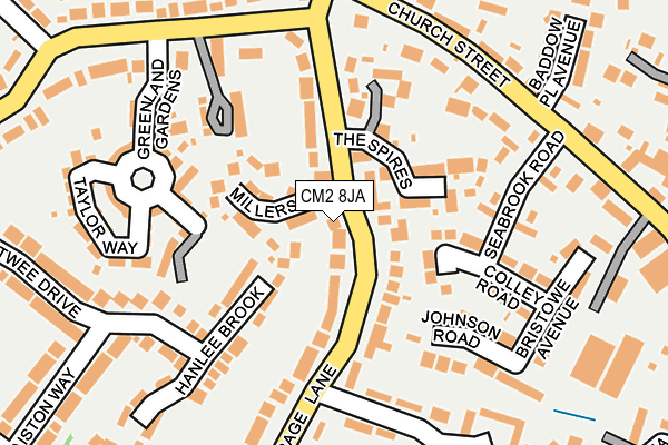 CM2 8JA map - OS OpenMap – Local (Ordnance Survey)