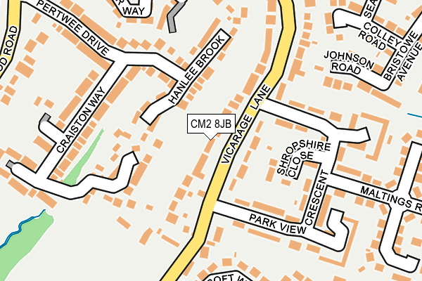 CM2 8JB map - OS OpenMap – Local (Ordnance Survey)