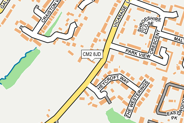 CM2 8JD map - OS OpenMap – Local (Ordnance Survey)