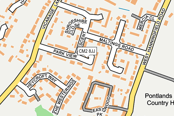 CM2 8JJ map - OS OpenMap – Local (Ordnance Survey)