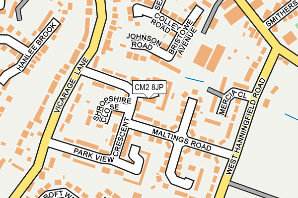 CM2 8JP map - OS OpenMap – Local (Ordnance Survey)