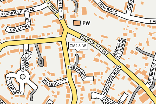 CM2 8JW map - OS OpenMap – Local (Ordnance Survey)