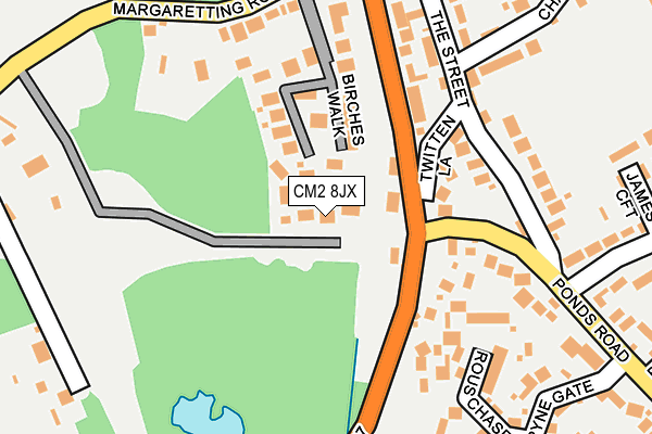 CM2 8JX map - OS OpenMap – Local (Ordnance Survey)