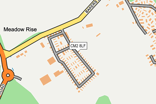 CM2 8LF map - OS OpenMap – Local (Ordnance Survey)