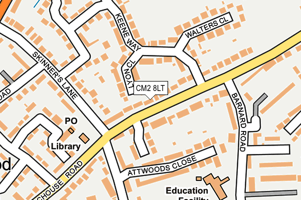 CM2 8LT map - OS OpenMap – Local (Ordnance Survey)
