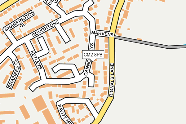 CM2 8PB map - OS OpenMap – Local (Ordnance Survey)