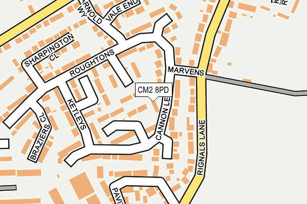 CM2 8PD map - OS OpenMap – Local (Ordnance Survey)