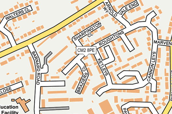 CM2 8PE map - OS OpenMap – Local (Ordnance Survey)