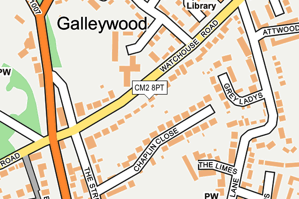 CM2 8PT map - OS OpenMap – Local (Ordnance Survey)