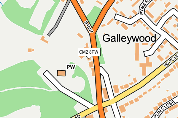 CM2 8PW map - OS OpenMap – Local (Ordnance Survey)