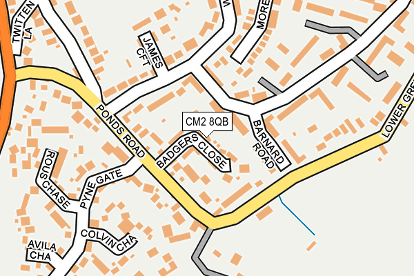 CM2 8QB map - OS OpenMap – Local (Ordnance Survey)