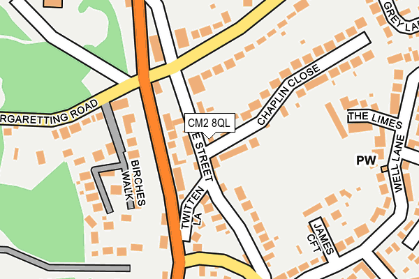 CM2 8QL map - OS OpenMap – Local (Ordnance Survey)