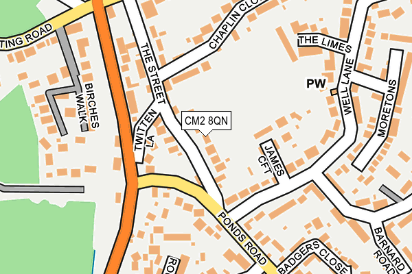 CM2 8QN map - OS OpenMap – Local (Ordnance Survey)