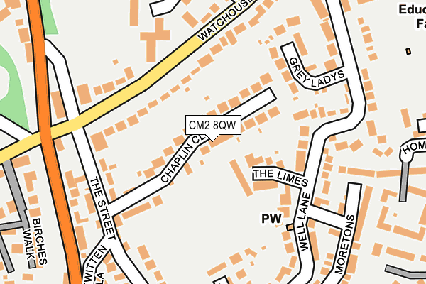 CM2 8QW map - OS OpenMap – Local (Ordnance Survey)