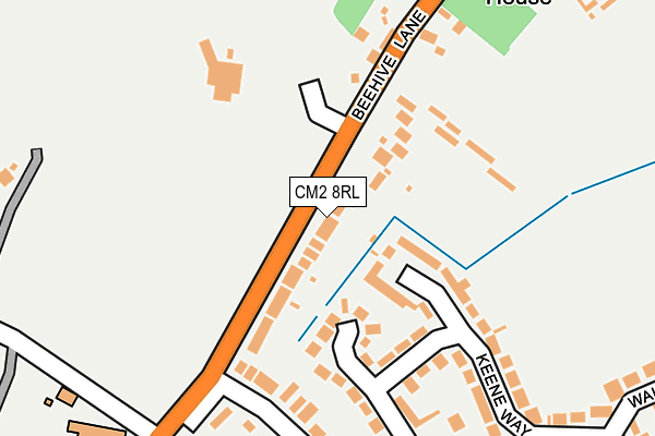 CM2 8RL map - OS OpenMap – Local (Ordnance Survey)