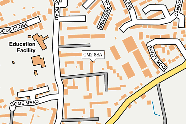 CM2 8SA map - OS OpenMap – Local (Ordnance Survey)