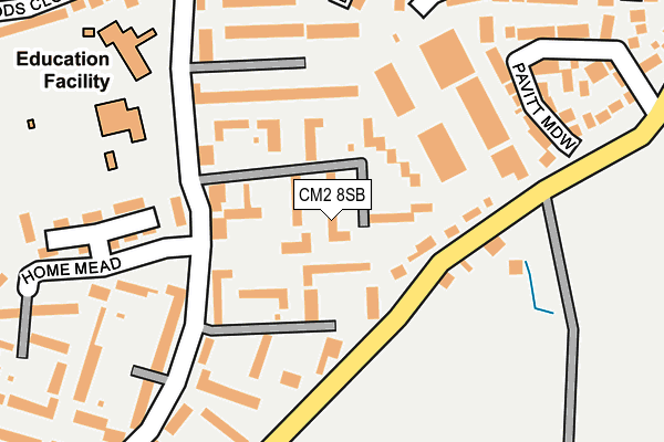 CM2 8SB map - OS OpenMap – Local (Ordnance Survey)