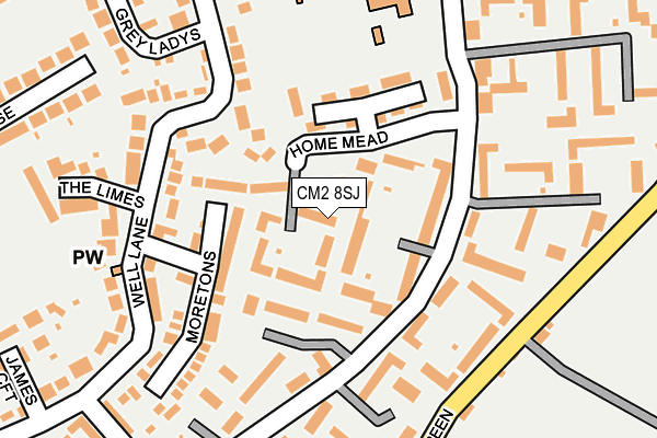 CM2 8SJ map - OS OpenMap – Local (Ordnance Survey)