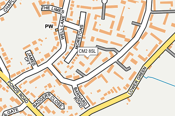 CM2 8SL map - OS OpenMap – Local (Ordnance Survey)